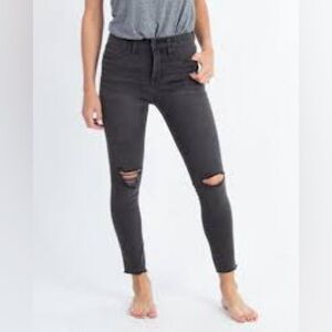Madewell 9" mid-rise skinny jeans black dark grey women’s size 28